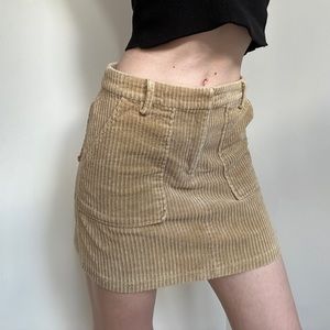 Corduroy Mini Skirt with Pockets